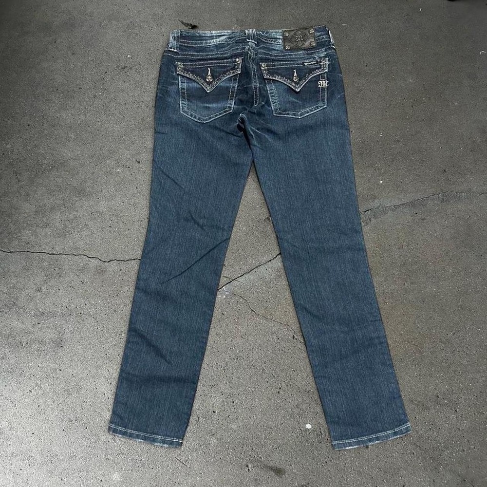 Y2K women's Miss Me grunge rhinestone skinny fit blue jeans Size 31x31